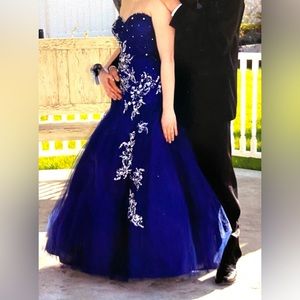 Mori Lee navy blue ball gown